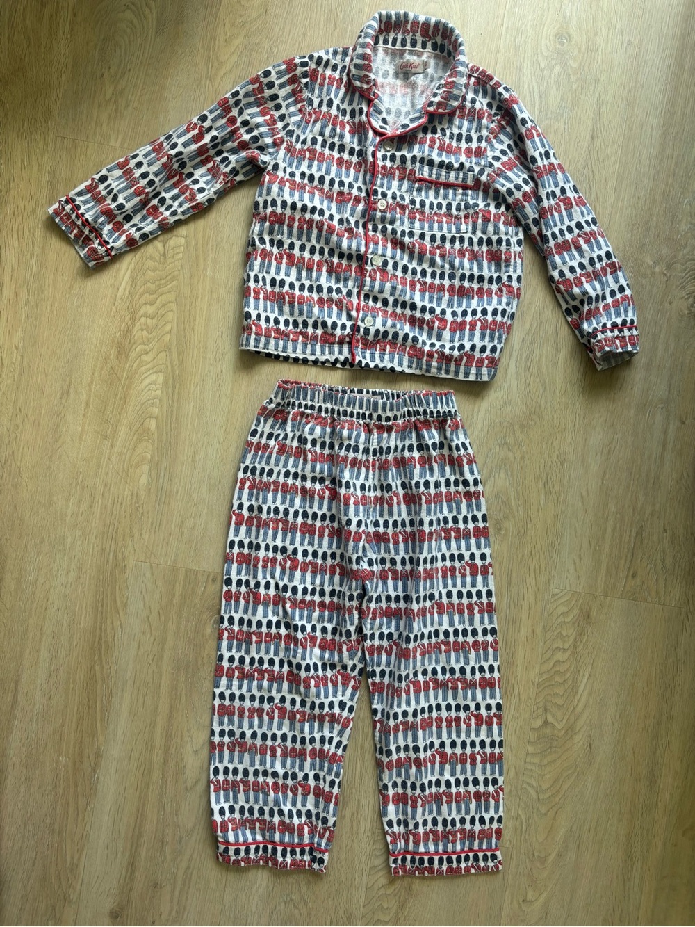 Cath Kids London Guards / Soldiers Two Piece Pajama Set PJ’S Red White Blue 5-6